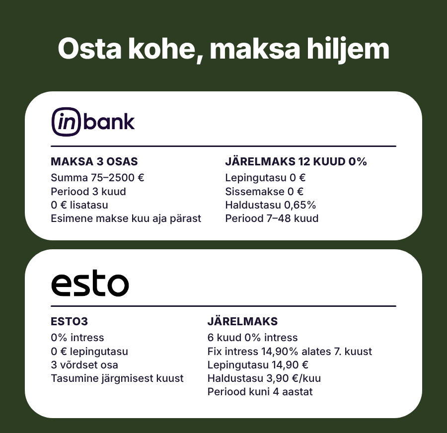 Maksa osade kaupa!