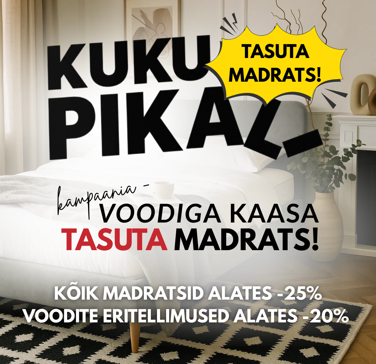Voodiga kaasa TASUTA madrats!