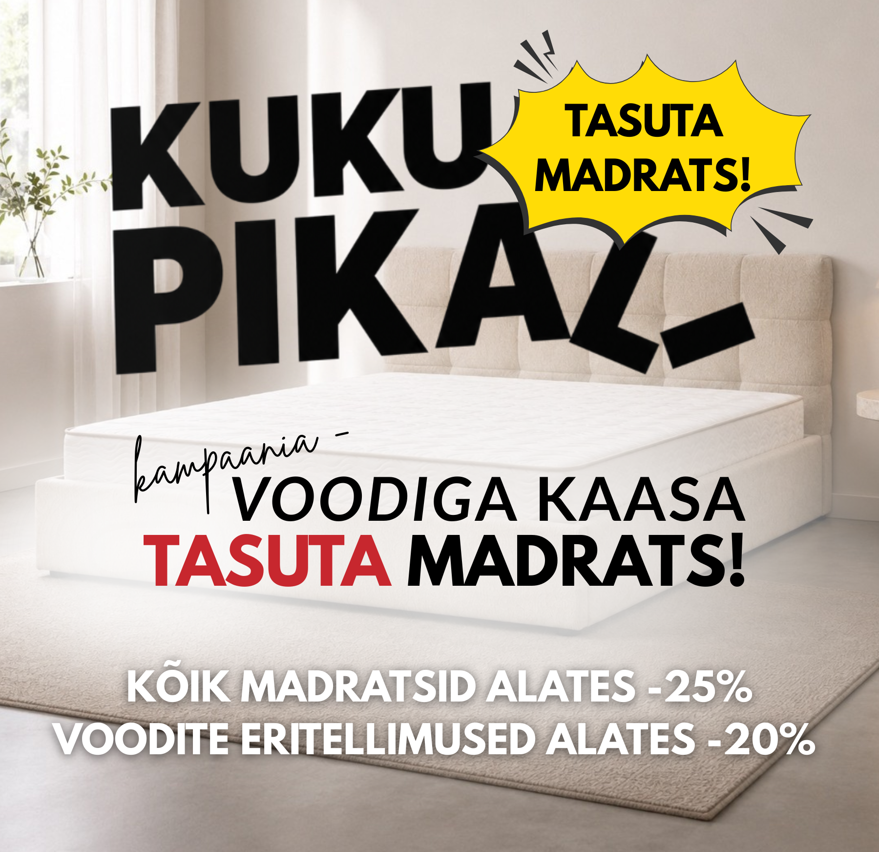 Voodiga kaasa TASUTA madrats!