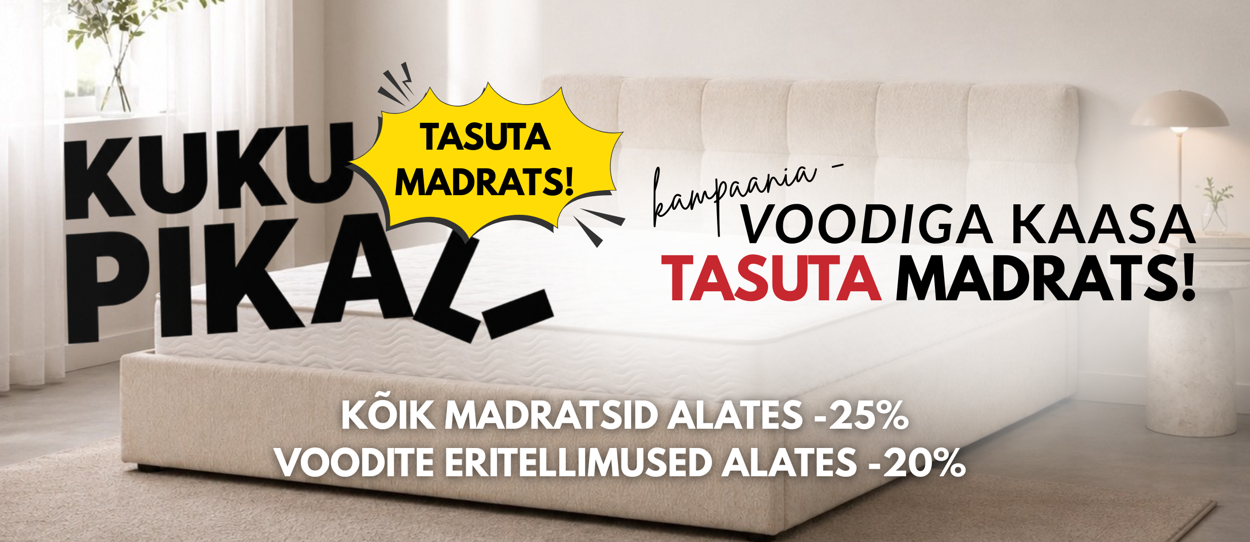 Voodiga kaasa TASUTA madrats!